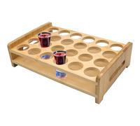 LHNNDM Shot Glasses tray of 24 shot holes,Tray Holder Straight with sturdy base,For Whiskey Brandy Vodka Rum Drinking Party Bar club Home (Only Tray, Glasses Not Included)