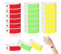 LHOEST 300PCS Paper Wristbands for Events, 3 Coloured Personalised Wrist Bands, Waterproof Wrist Band, Entrance Wristband for Music Festival Party Event