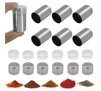 LHOEST 6 PCS Salt and Pepper Pots Sets, Travel Salt and Pepper Shaker Condiment Set, Adjustable Pour Hole Seasoning Shakers, Salt Shaker Small with Lid for Home Kitchen BBQ Restaurant