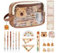 LHOEST Capybara Pencil Case Girls Boys Adults Capybara Pencil Case Aesthetic for School School Supplies Cute Pencil Case with Compartments Large Capacity Pencil Case Stationery Set, visualization