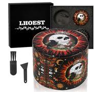 LHOEST Large Grinder 63MM Crusher 40 Grinding Teeth Metal Grinder Cool Skeleton Design 4 Layers Grinders Metal Crusher for Spice Mill with Scraper Plastic Brush