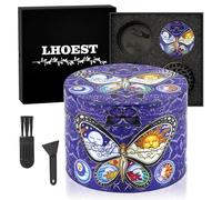 LHOEST Large Grinder 63MM Crusher 40 Grinding Teeth Metal Grinder Purple Butterfly Design Cool 4 Layers Grinders Metal Crusher for Spice Mill with Scraper Plastic Brush