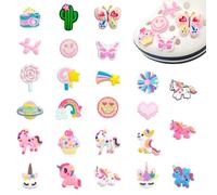 LHOEST Shoe Charms for Croc Charms for Kids Adults 25 Piece Funny Shoe Decorations for crocs charms Girls Boys Cartoon Charm for Croc Accessories Pink Decorations Charm for Croc DIY for Birthday Party