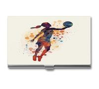LHOKDR Business Card Holder,Metal Case Pocket,Holder for Women & Men,Credit Card Case Basketball Girl Pattern Print Card Case for Business Cards