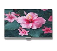 LHOKDR Business Card Holder,Metal Case Pocket,Holder for Women & Men,Credit Card Case Beautiful Flower Print Card Case for Business Cards