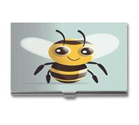 LHOKDR Business Card Holder,Metal Case Pocket,Holder for Women & Men,Credit Card Case Cartoon Bee Print Card Case for Business Cards