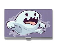 LHOKDR Business Card Holder,Metal Case Pocket,Holder for Women & Men,Credit Card Case Cartoon Ghost Print Card Case for Business Cards