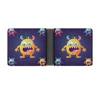 LHOKDR Pocket Wallet, Cartoon Colorful Monster Printed Multifunctional Wallet,simple Travel Wallet,unisex Wallet, black, One Size, Contemporary