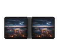 LHOKDR Pocket Wallet, Cities Night View Printed Multifunctional Wallet,simple Travel Wallet,unisex Wallet, black, One Size, Contemporary