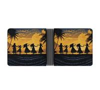 LHOKDR Pocket Wallet, Five Silhouettes of Hawaiian Dance Printed Multifunctional Wallet,simple Travel Wallet,unisex Wallet, black, One Size, Contemporary