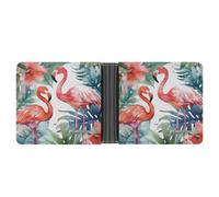 LHOKDR Pocket Wallet, Flamingos Watercolor Tropics Printed Multifunctional Wallet,simple Travel Wallet,unisex Wallet, black, One Size, Contemporary