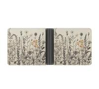 LHOKDR Pocket Wallet, Floral Herbs Botanical Engraving Printed Multifunctional Wallet,simple Travel Wallet,unisex Wallet, black, One Size, Contemporary