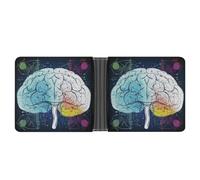 LHOKDR Pocket Wallet, Geometry Brain Image with Science Printed Multifunctional Wallet,simple Travel Wallet,unisex Wallet, black, One Size, Contemporary