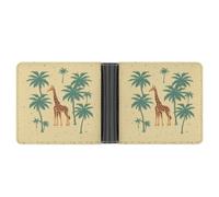 LHOKDR Pocket Wallet, Giraffe Palm Tree Printed Multifunctional Wallet,simple Travel Wallet,unisex Wallet, black, One Size, Contemporary