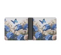 LHOKDR Pocket Wallet, Hydrangeas Daisies Butterflies Printed Multifunctional Wallet,simple Travel Wallet,unisex Wallet, black, One Size, Contemporary