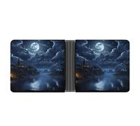 LHOKDR Pocket Wallet, Moonlit Night Printed Multifunctional Wallet,simple Travel Wallet,unisex Wallet, black, One Size, Contemporary