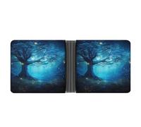LHOKDR Pocket Wallet, Mystical Fantasy Blue Nature Printed Multifunctional Wallet,simple Travel Wallet,unisex Wallet, black, One Size, Contemporary