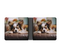LHOKDR Pocket Wallet, Papillon Lying On Tummy Printed Multifunctional Wallet,simple Travel Wallet,unisex Wallet, black, One Size, Contemporary