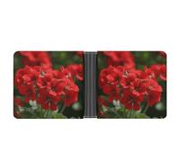 LHOKDR Pocket Wallet, Red Geraniums Printed Multifunctional Wallet,simple Travel Wallet,unisex Wallet, black, One Size, Contemporary