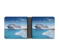 LHOKDR Pocket Wallet, Seaside Cruise Ship Printed Multifunctional Wallet,simple Travel Wallet,unisex Wallet, black, One Size, Contemporary