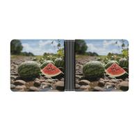 LHOKDR Pocket Wallet, Watermelon on The Ground Printed Multifunctional Wallet,simple Travel Wallet,unisex Wallet, black, One Size, Contemporary