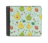 LHOKDR Portable Card Holder Wallet, Cartoon Pears Printed Multifunctional Wallet,simple Travel Wallet,unisex Wallet, black, One Size, Contemporary