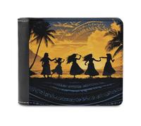 LHOKDR Portable Card Holder Wallet, Five Silhouettes of Hawaiian Dance Printed Multifunctional Wallet,simple Travel Wallet,unisex Wallet, black, One Size, Contemporary
