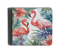 LHOKDR Portable Card Holder Wallet, Flamingos Watercolor Tropics Printed Multifunctional Wallet,simple Travel Wallet,unisex Wallet, black, One Size, Contemporary