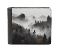 LHOKDR Portable Card Holder Wallet, Foggy Mountains Printed Multifunctional Wallet,simple Travel Wallet,unisex Wallet, black, One Size, Contemporary