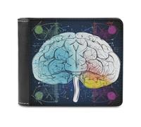 LHOKDR Portable Card Holder Wallet, Geometry Brain Image with Science Printed Multifunctional Wallet,simple Travel Wallet,unisex Wallet, black, One Size, Contemporary