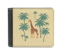 LHOKDR Portable Card Holder Wallet, Giraffe Palm Tree Printed Multifunctional Wallet,simple Travel Wallet,unisex Wallet, black, One Size, Contemporary