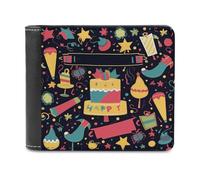 LHOKDR Portable Card Holder Wallet, Happy Birthday Images Printed Multifunctional Wallet,simple Travel Wallet,unisex Wallet, black, One Size, Contemporary