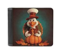 LHOKDR Portable Card Holder Wallet, Happy Thanksgiving Turkey Printed Multifunctional Wallet,simple Travel Wallet,unisex Wallet, black, One Size, Contemporary