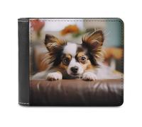 LHOKDR Portable Card Holder Wallet, Papillon Lying On Tummy Printed Multifunctional Wallet,simple Travel Wallet,unisex Wallet, black, One Size, Contemporary