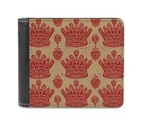 LHOKDR Portable Card Holder Wallet, Red Crown Printed Multifunctional Wallet,simple Travel Wallet,unisex Wallet, black, One Size, Contemporary