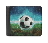 LHOKDR Portable Card Holder Wallet, Soccer Ball Background Printed Multifunctional Wallet,simple Travel Wallet,unisex Wallet, black, One Size, Contemporary