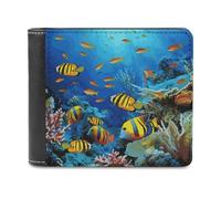 LHOKDR Portable Card Holder Wallet, The Underwater World Tropical Fish Printed Multifunctional Wallet,simple Travel Wallet,unisex Wallet, black, One Size, Contemporary