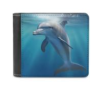 LHOKDR Portable Card Holder Wallet, Winter The Dolphin Printed Multifunctional Wallet,simple Travel Wallet,unisex Wallet, black, One Size, Contemporary