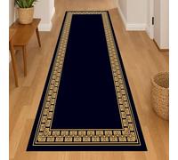LHOMKCV Gold Greek Key Rug Living Room, 60x200cm, Modern Double Geometric Room Decor Runners Washable Durable Western Area Rug Non Slip Noise Reducing Hotel Lounge Office Entrance Floor Mat