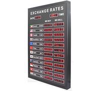 LHQYA 12 Rows Exchange Rate Display Board, Electronic Country Time Zone Exchange Rate Display, Remote Control and Timer Update, 300mcd Brightness, for Foreign Exchange Exchanges and Banks