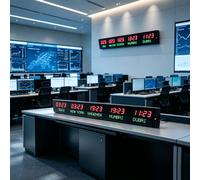 LHQYA 5 City Digital Led World Clock, Multiple Time Zones World Clock, With Remote Control, 3 Levels Brightness, 2-installation Method, For Hotel, Airport, Conference Room