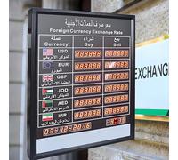 LHQYA 60 * 80cm Exchange Rate Display Board, Electronic Country Time Zone Exchange Rate Display, Remote Control, Automatic Year, Month, and Day Update, for Banks, Airports and Offices