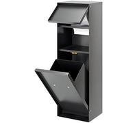 LHQYA Recessed Garbage Can Holder, Stainless Steel Tissue Storage Cabinet, Invisible Design, Movable Paper Pole Design, For Bedroom, Hotel Gray