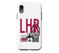 LHR AIRPORT CODE BAGGAGE TAG LONDON HEATHROW ENGLAND UK Case for iPhone XR