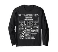 LHR London Heathrow Airport Stats Avg viation Long Sleeve T-Shirt