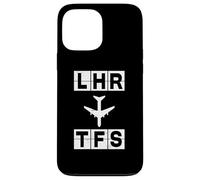 LHR to TFS Airplane Route London Tenerife Case for iPhone 13 Pro Max