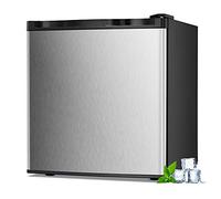 LHRIVER 1.1 Cu.ft Small Upright Freezer, Compact Mini Freezer with Removable Shelves, Adjustable Thermostat, Reversible Door Hinge, Quiet for Home/Office/Kitchen/Dorm, Silver