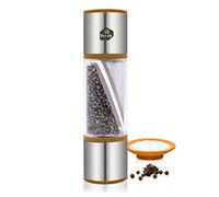LHS 2 in 1 Salt and Pepper Grinder, Adjustable Coarseness Ceramic, Brown