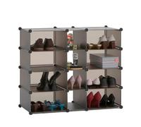 LHS BOX II Interlocking Multipurpose Modular Shoe Rack/Storage Shelf Unit in Anthracite Grey
