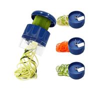 LHS Vegetable Spiralizer 3-in-1, Zucchini Spiralizer Noodle Maker, Adjustable Food-Grade Stainless Steel Blade, Zoodle Maker for Zucchini, Cucumber, Carrot, Veggie Pasta, Low-Carb Meals (Blue)